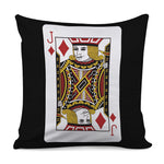 Jack Of Diamonds Playing Card Print Pillow Cover