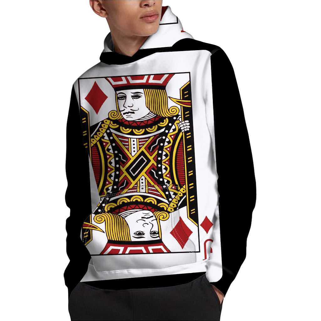 Jack Of Diamonds Playing Card Print Pullover Hoodie
