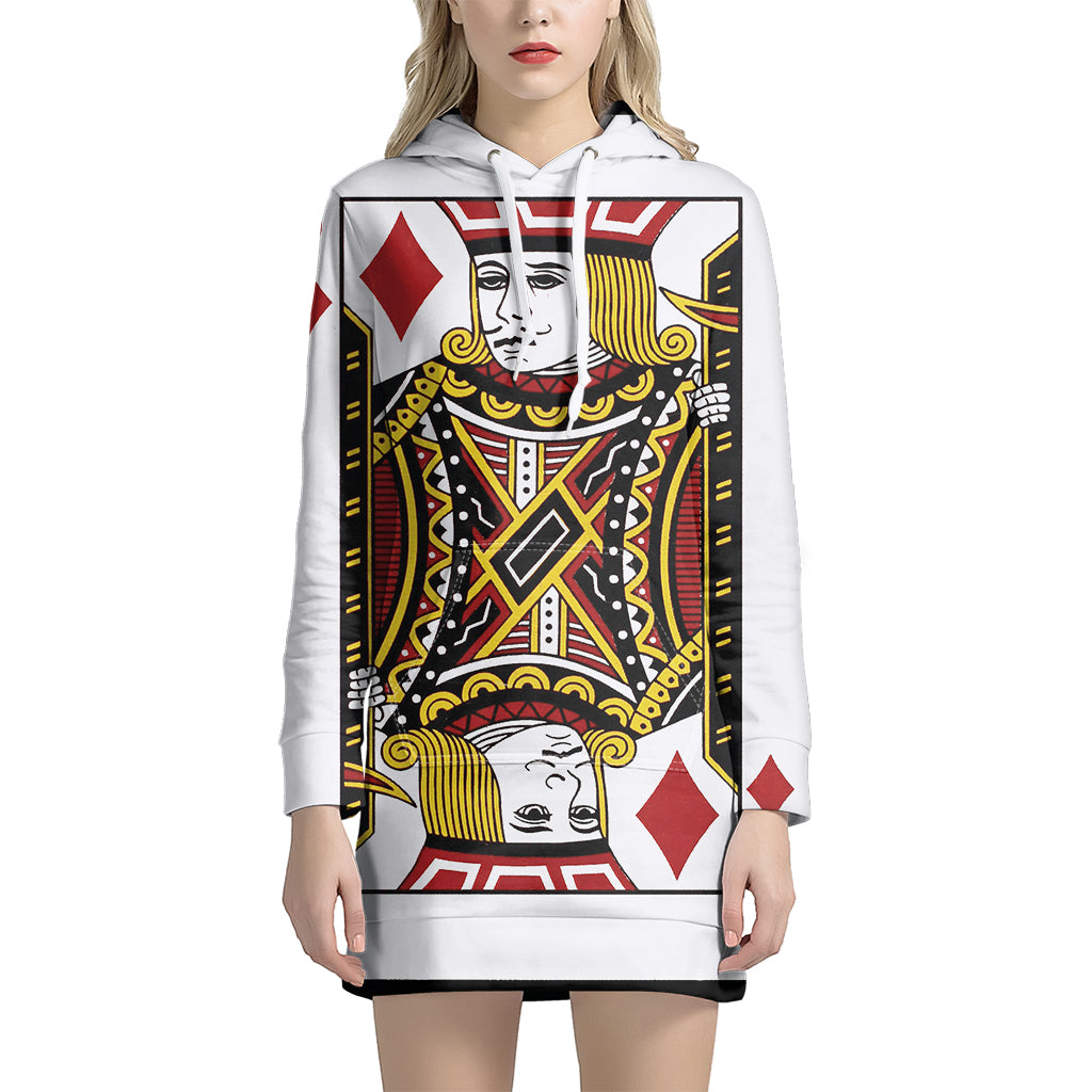 Jack Of Diamonds Playing Card Print Pullover Hoodie Dress