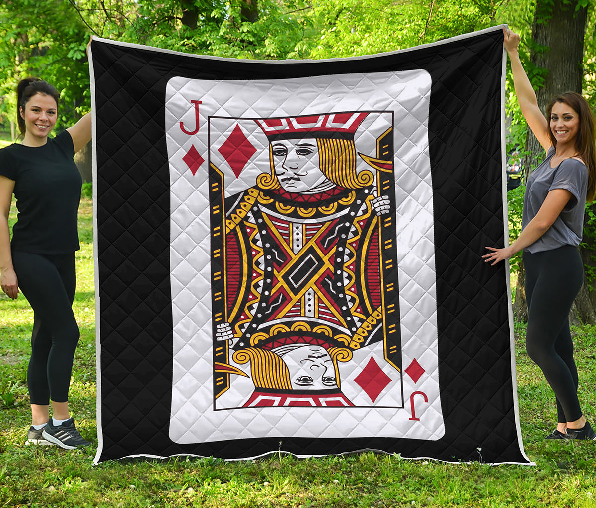 Jack Of Diamonds Playing Card Print Quilt