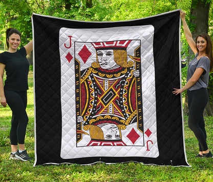 Jack Of Diamonds Playing Card Print Quilt
