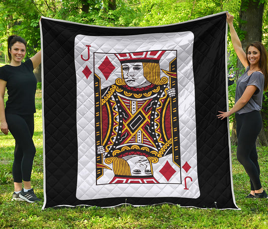 Jack Of Diamonds Playing Card Print Quilt