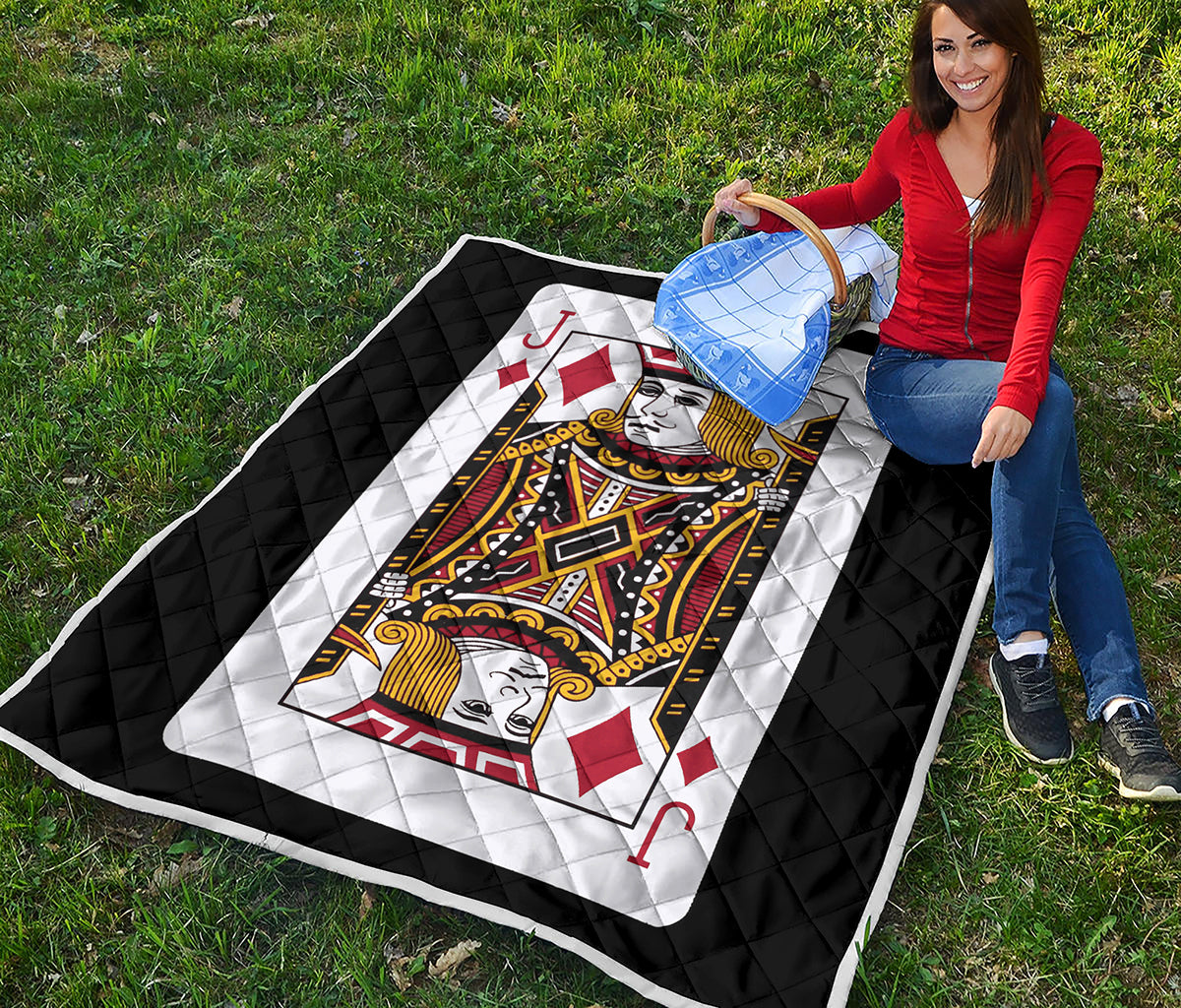 Jack Of Diamonds Playing Card Print Quilt