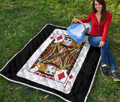 Jack Of Diamonds Playing Card Print Quilt