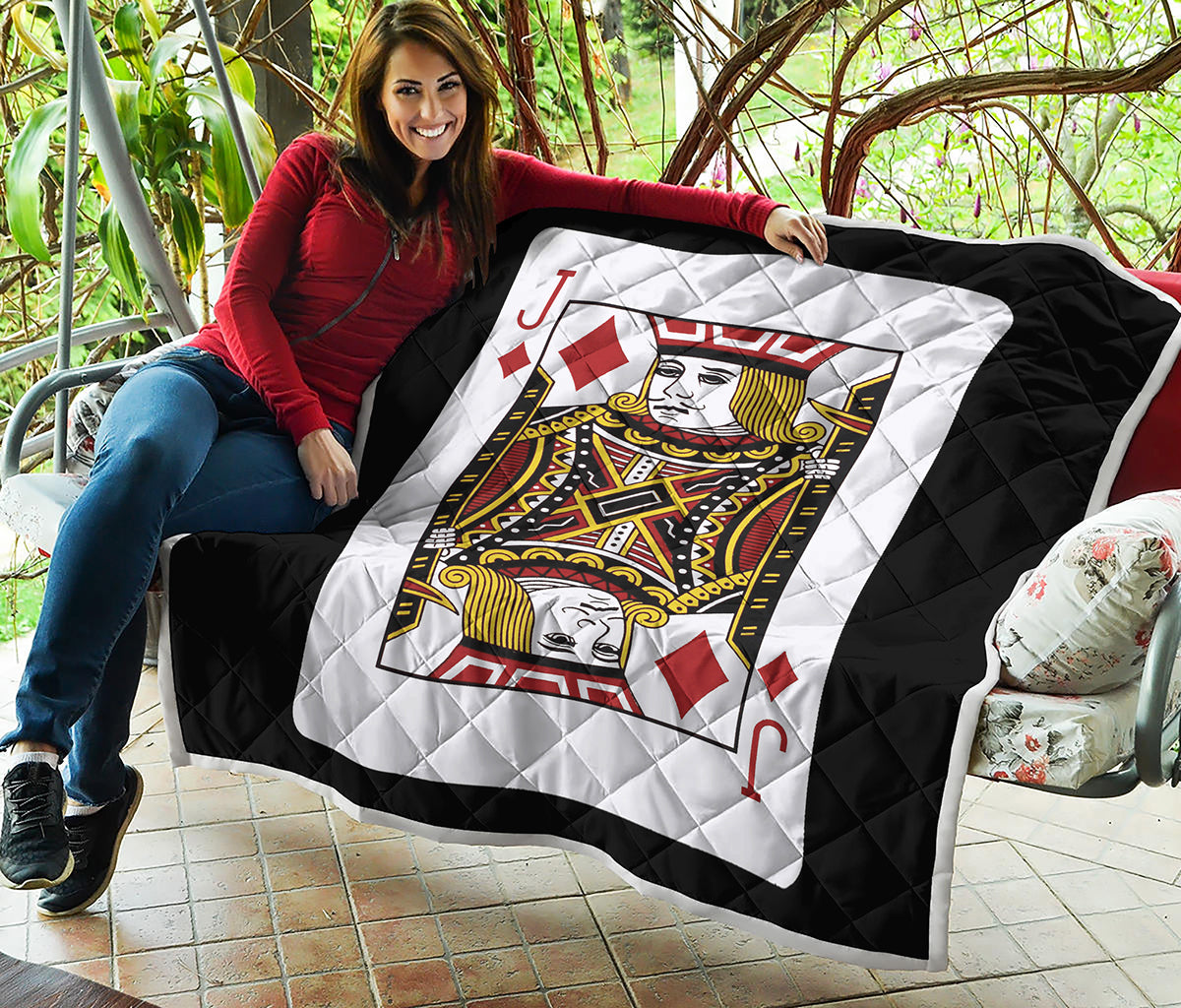 Jack Of Diamonds Playing Card Print Quilt