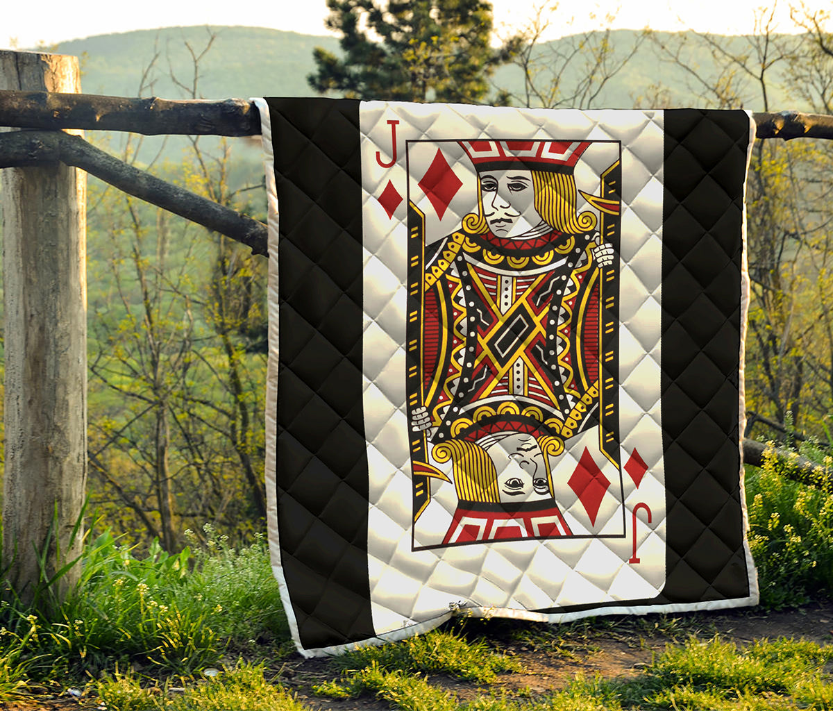 Jack Of Diamonds Playing Card Print Quilt