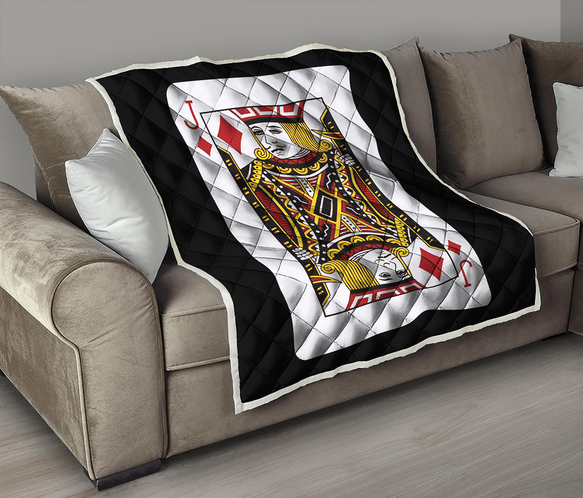 Jack Of Diamonds Playing Card Print Quilt