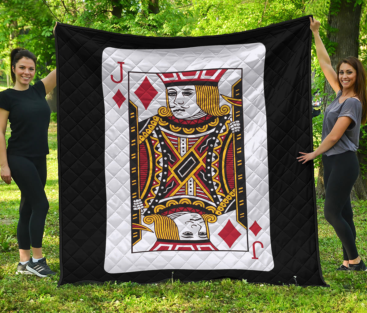 Jack Of Diamonds Playing Card Print Quilt