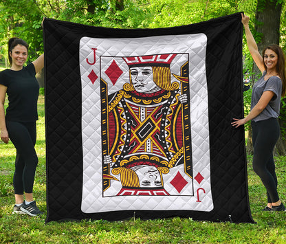 Jack Of Diamonds Playing Card Print Quilt