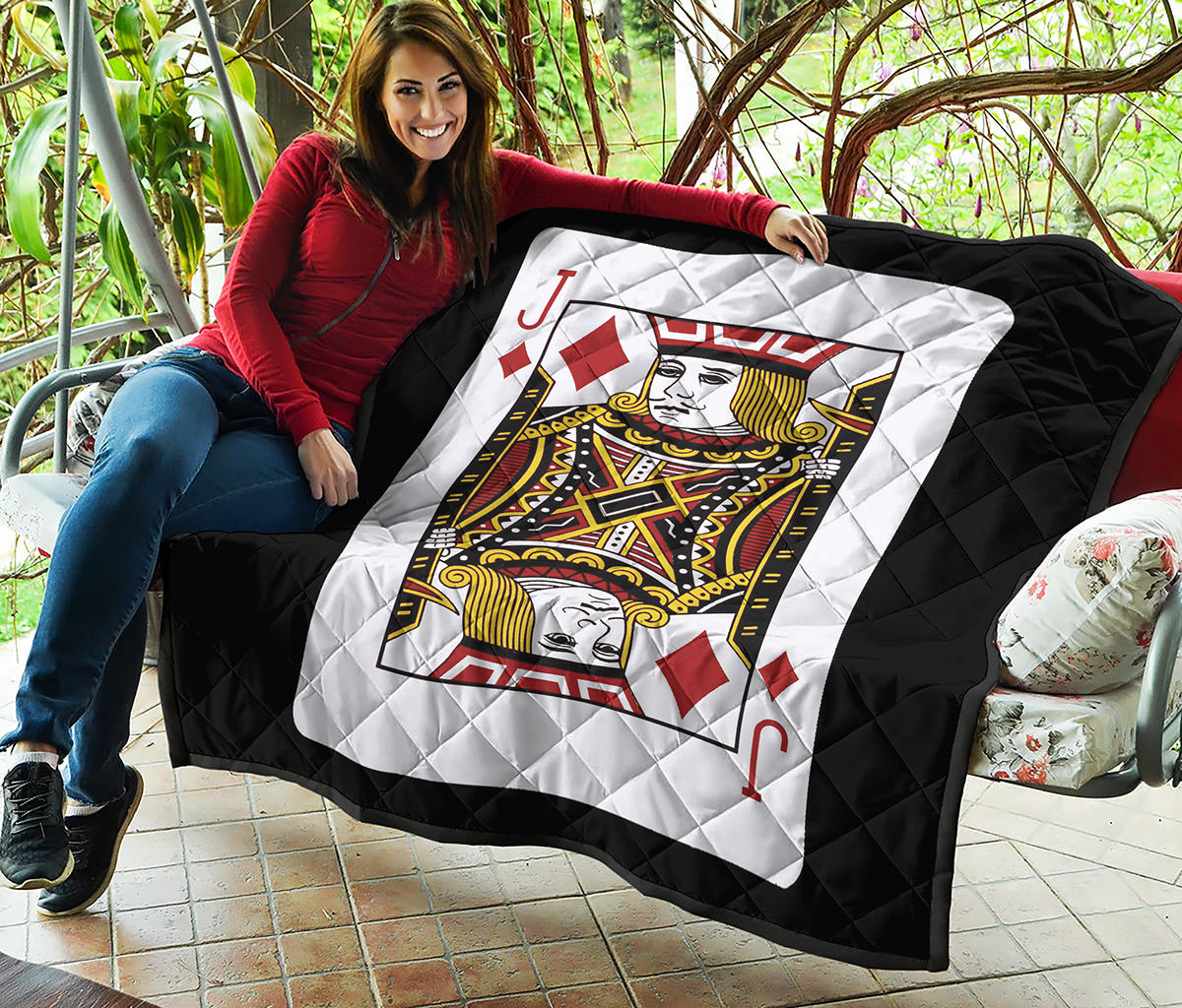 Jack Of Diamonds Playing Card Print Quilt
