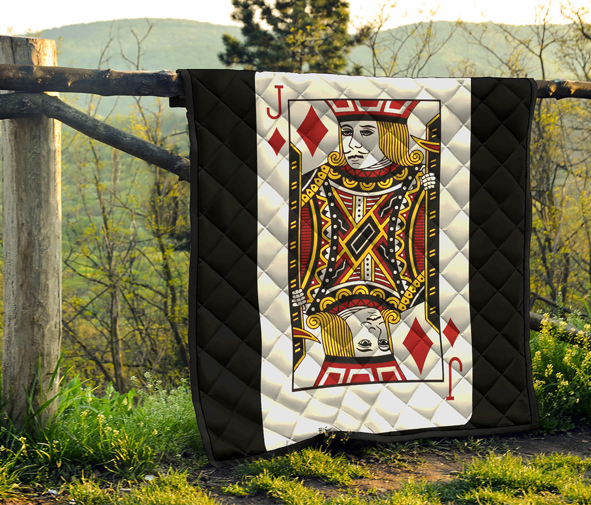 Jack Of Diamonds Playing Card Print Quilt