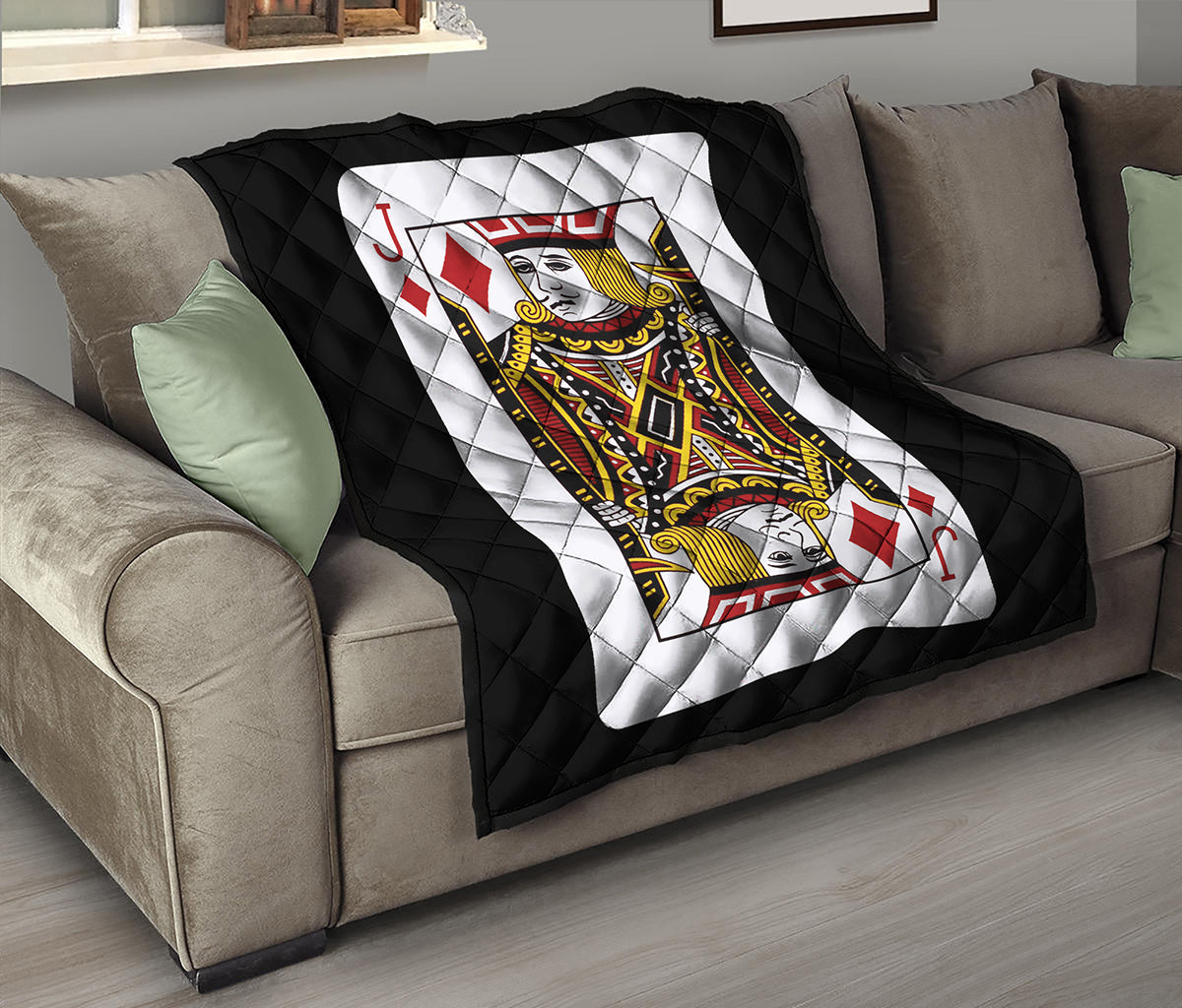 Jack Of Diamonds Playing Card Print Quilt