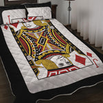 Jack Of Diamonds Playing Card Print Quilt Bed Set