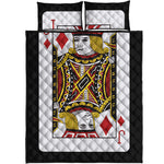 Jack Of Diamonds Playing Card Print Quilt Bed Set