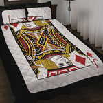 Jack Of Diamonds Playing Card Print Quilt Bed Set