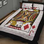 Jack Of Diamonds Playing Card Print Quilt Bed Set