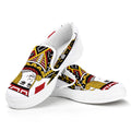 Jack Of Diamonds Playing Card Print White Slip On Sneakers
