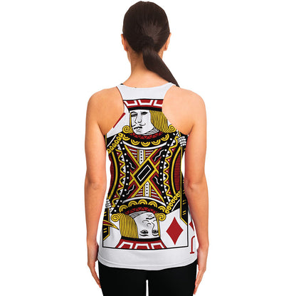 Jack Of Diamonds Playing Card Print Women's Racerback Tank Top