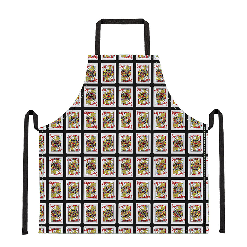 Jack Of Hearts Playing Card Pattern Print Apron