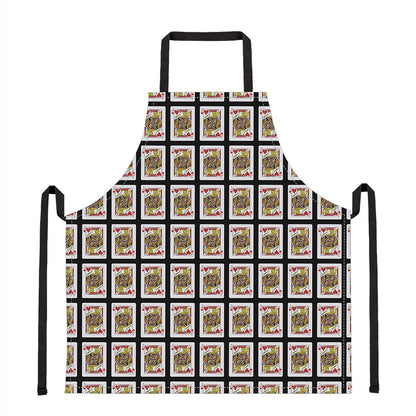 Jack Of Hearts Playing Card Pattern Print Apron