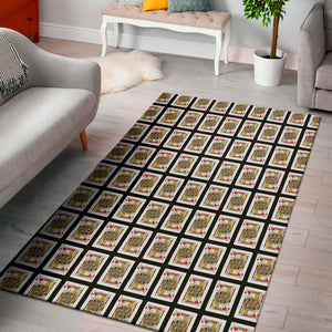 Jack Of Hearts Playing Card Pattern Print Area Rug