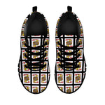 Jack Of Hearts Playing Card Pattern Print Black Sneakers