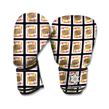 Jack Of Hearts Playing Card Pattern Print Boxing Gloves