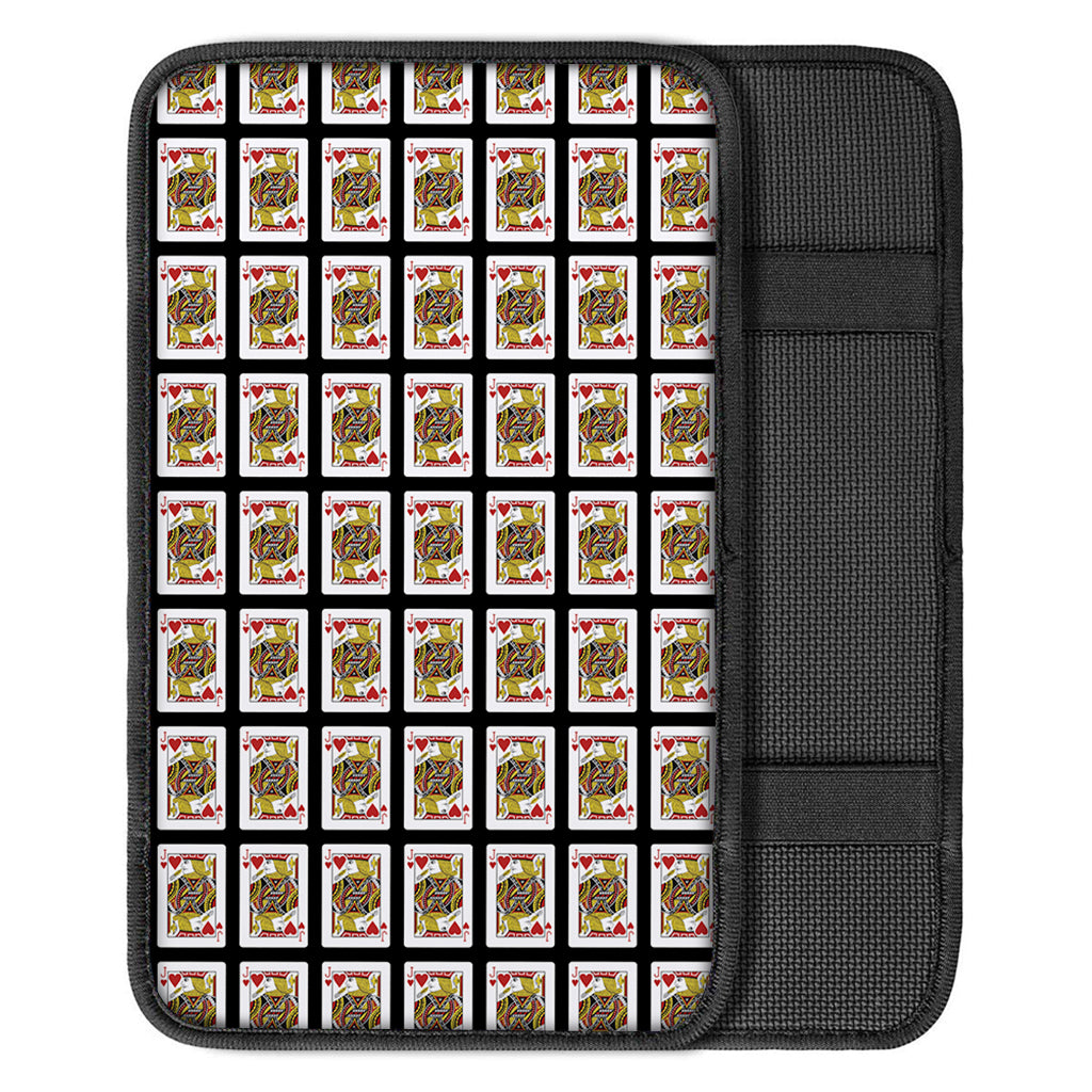 Jack Of Hearts Playing Card Pattern Print Car Center Console Cover