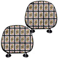 Jack Of Hearts Pattern Print Car Headrest Covers