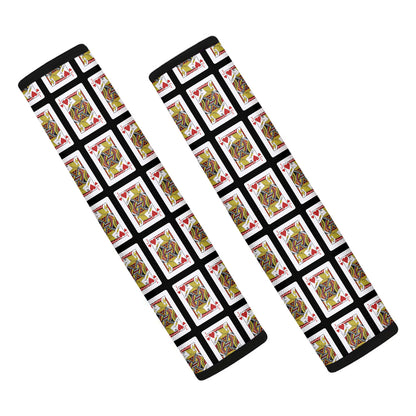 Jack Of Hearts Playing Card Pattern Print Car Seat Belt Covers