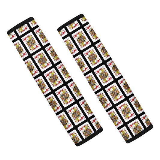 Jack Of Hearts Playing Card Pattern Print Car Seat Belt Covers