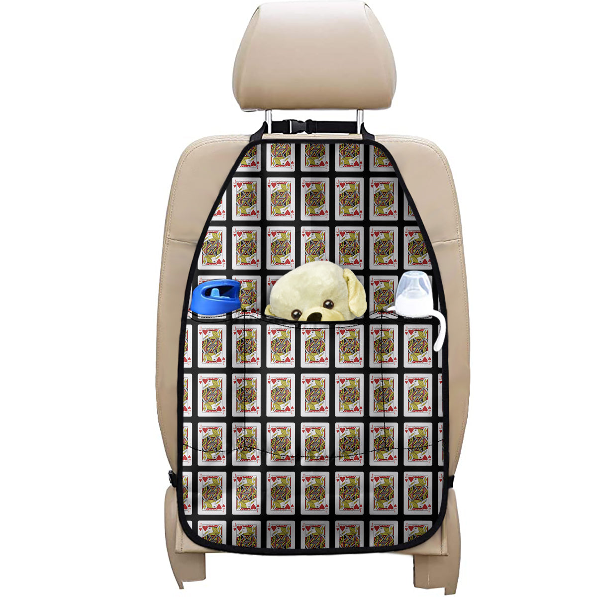 Jack Of Hearts Playing Card Pattern Print Car Seat Organizers