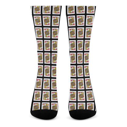Jack Of Hearts Playing Card Pattern Print Crew Socks