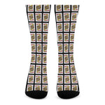 Jack Of Hearts Playing Card Pattern Print Crew Socks