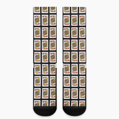 Jack Of Hearts Playing Card Pattern Print Crew Socks