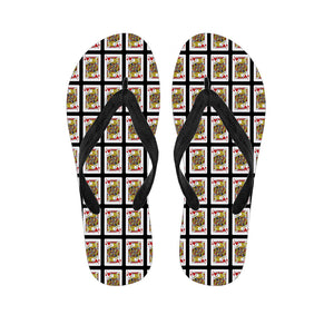 Jack Of Hearts Playing Card Pattern Print Flip Flops