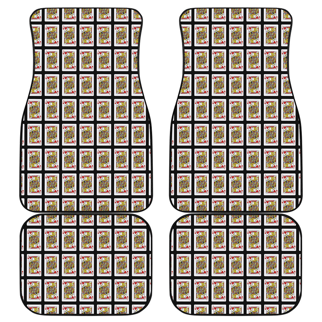 Jack Of Hearts Playing Card Pattern Print Front and Back Car Floor Mats