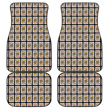 Jack Of Hearts Playing Card Pattern Print Front and Back Car Floor Mats