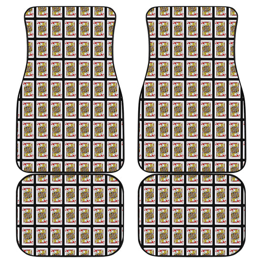 Jack Of Hearts Playing Card Pattern Print Front and Back Car Floor Mats