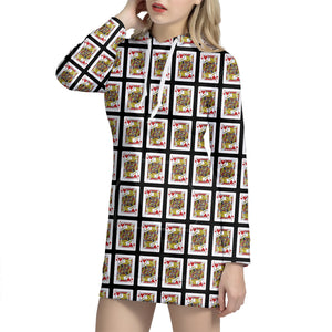 Jack Of Hearts Playing Card Pattern Print Hoodie Dress