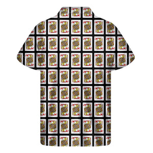 Jack Of Hearts Playing Card Pattern Print Men's Short Sleeve Shirt