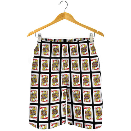 Jack Of Hearts Playing Card Pattern Print Men's Shorts