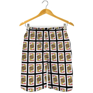 Jack Of Hearts Playing Card Pattern Print Men's Shorts