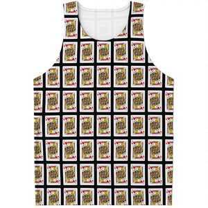 Jack Of Hearts Playing Card Pattern Print Men's Tank Top