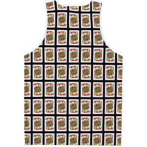 Jack Of Hearts Playing Card Pattern Print Men's Tank Top