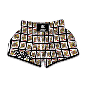 Jack Of Hearts Playing Card Pattern Print Muay Thai Boxing Shorts