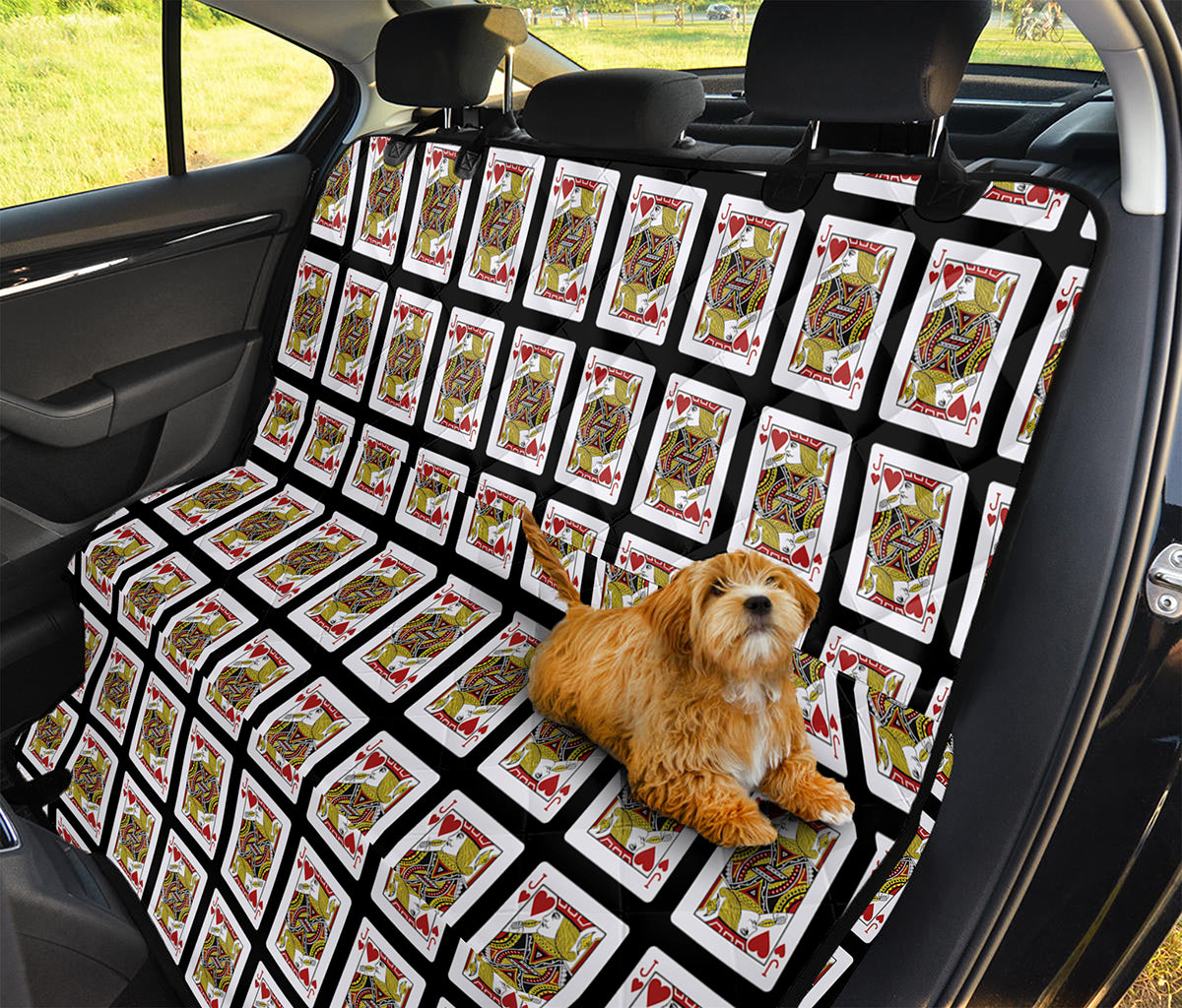 Jack Of Hearts Playing Card Pattern Print Pet Car Back Seat Cover