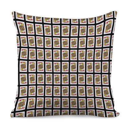 Jack Of Hearts Playing Card Pattern Print Pillow Cover