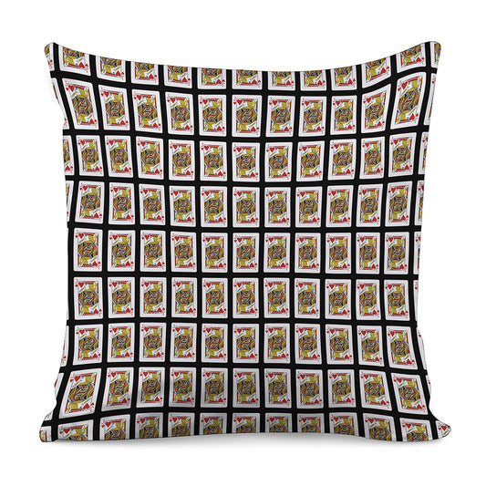 Jack Of Hearts Playing Card Pattern Print Pillow Cover