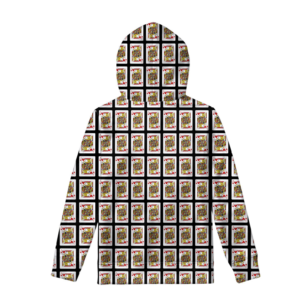 Jack Of Hearts Playing Card Pattern Print Pullover Hoodie